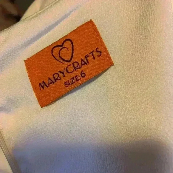 Mary Crafts Cream 3/4 SL Square Slit Neck Zip Cocktail Formal Office Dress Sz 6 - Picture 7 of 9